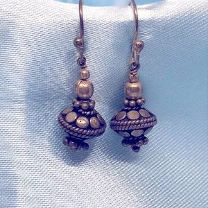 Handmade Pewter Dangle Earrings Silver